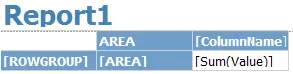 The AREA cell set to [AREA]