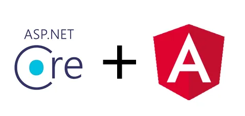 The ASP.NET Core logo, a plus sign and the Angular logo