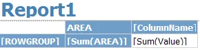 The AREA cell set to [Sum(AREA)]